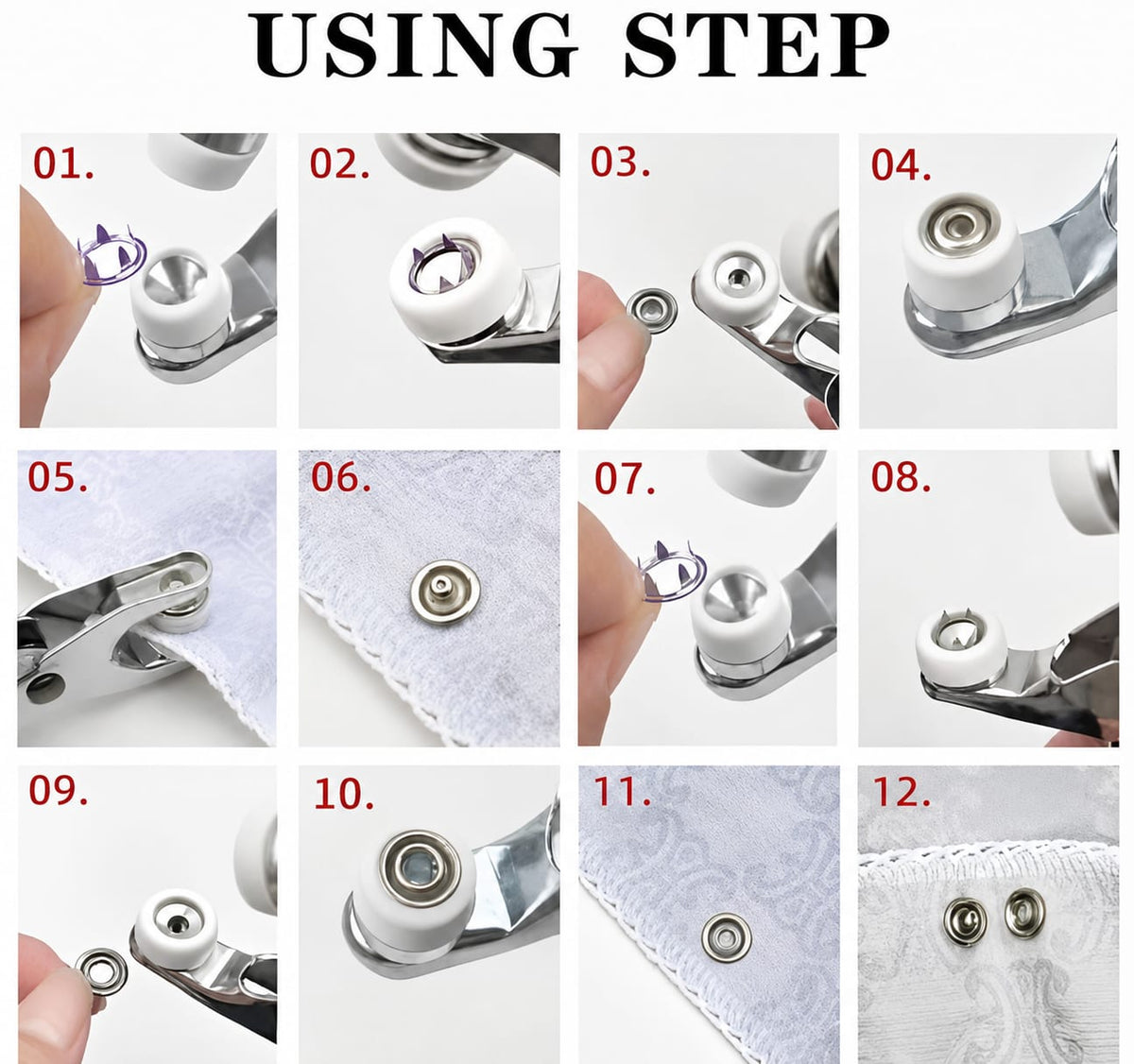Heavy Duty Titch Button Attaching Plier with Lock & Open Design