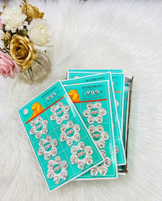 Big Lion Spring Press Stud Buttons | 8 Sets Box
