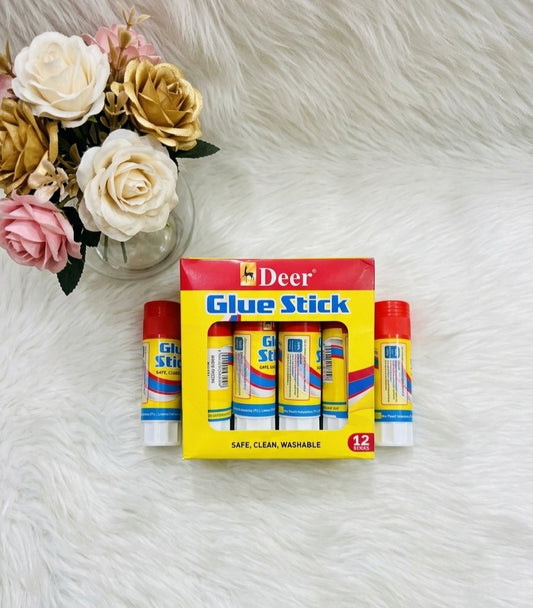 Deer Glue Stick Box – 12 Premium Washable Glue Sticks for School, Office & Craft