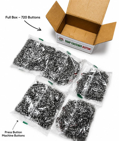 720 Pieces Snap Fastener Buttons Full Box Set